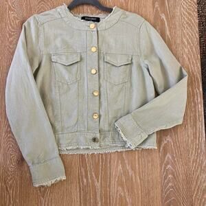 Ellen Tracey Linen Blend Lightweight Jacket, Small